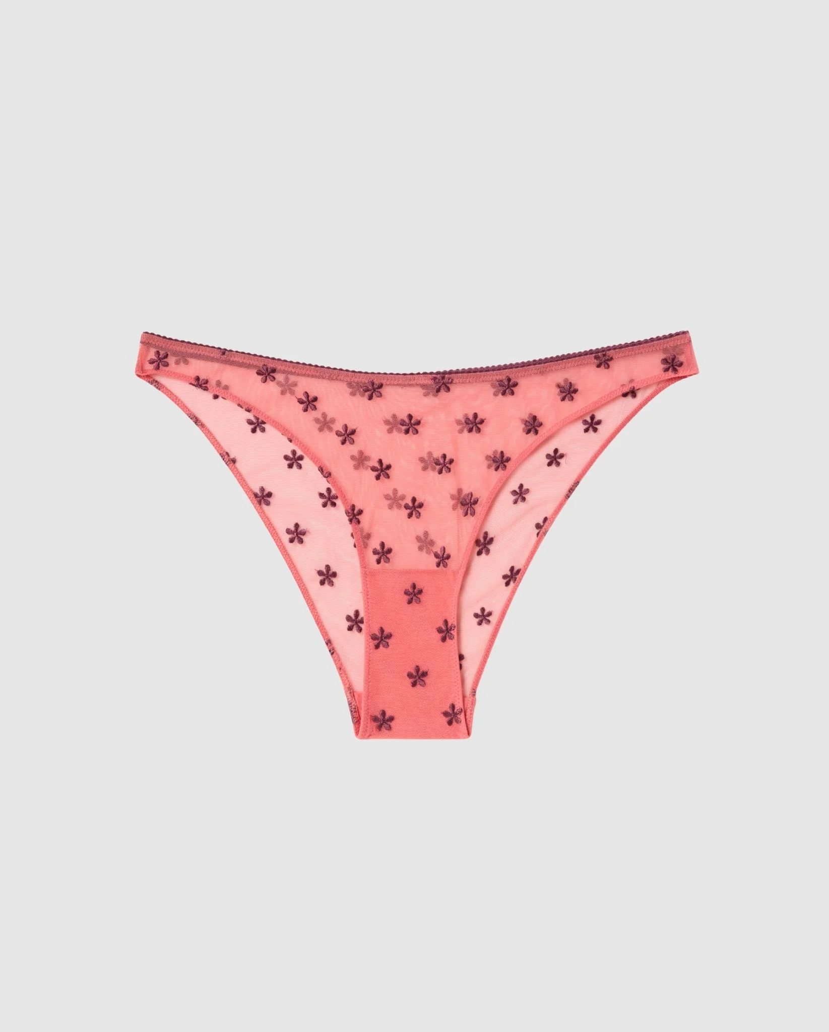 Mesh Bikini Briefs Coral/Cherry - Image 2