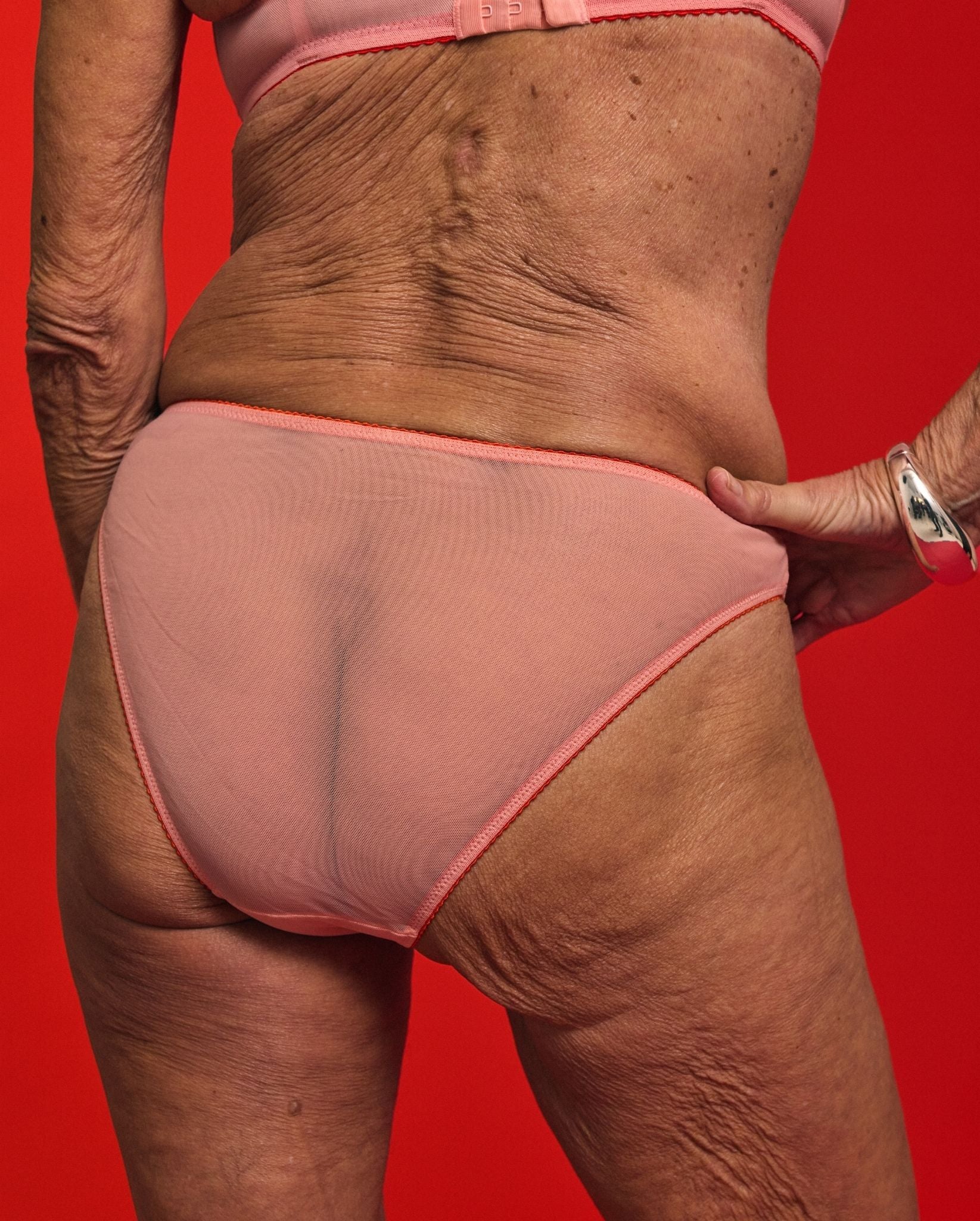 Mesh Bikini Briefs Peach Rose - Image 7