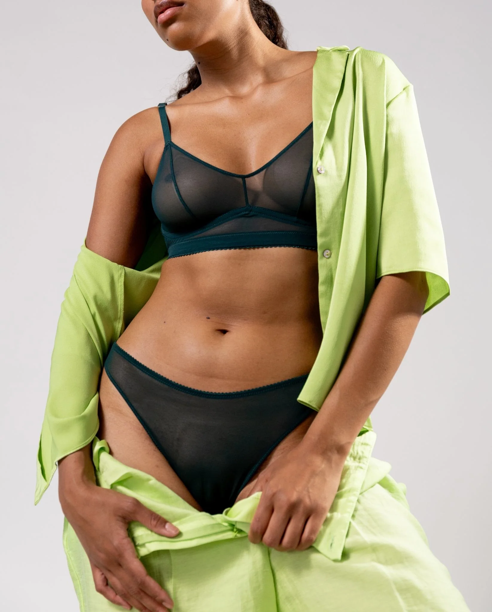 Mesh Bikini Briefs Pine Green - Image 10
