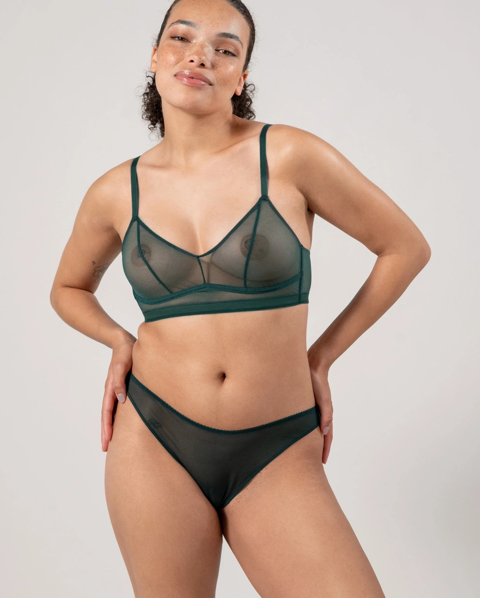 Mesh Bikini Briefs Pine Green - Image 9