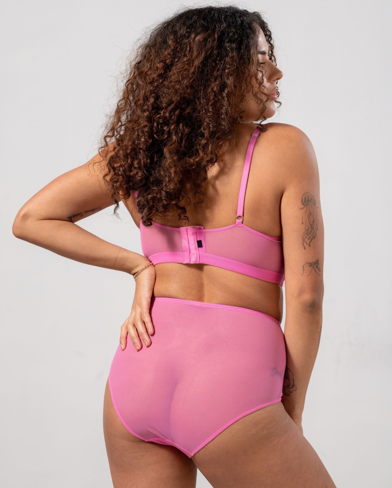 Mesh Highwaist Briefs Candy Pink - Image 4