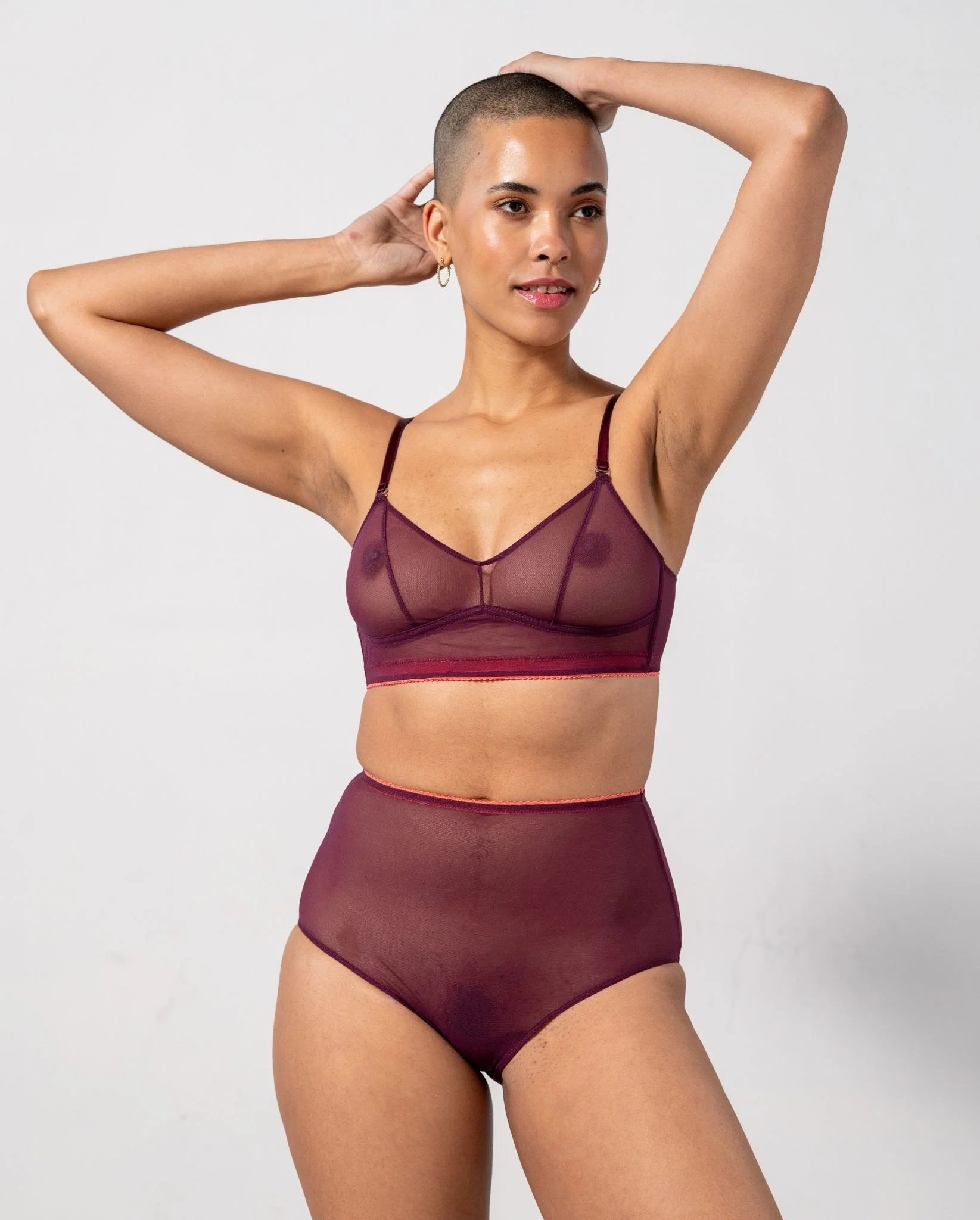 Mesh Highwaist Briefs Cherry/Coral - Image 3
