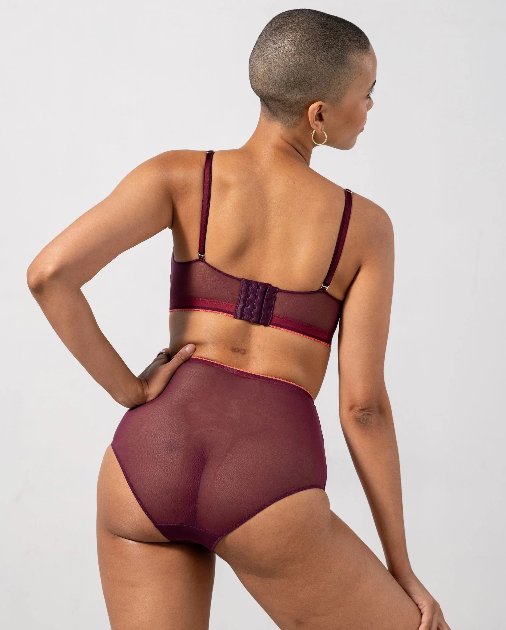 Mesh Highwaist Briefs Cherry/Coral - Image 5