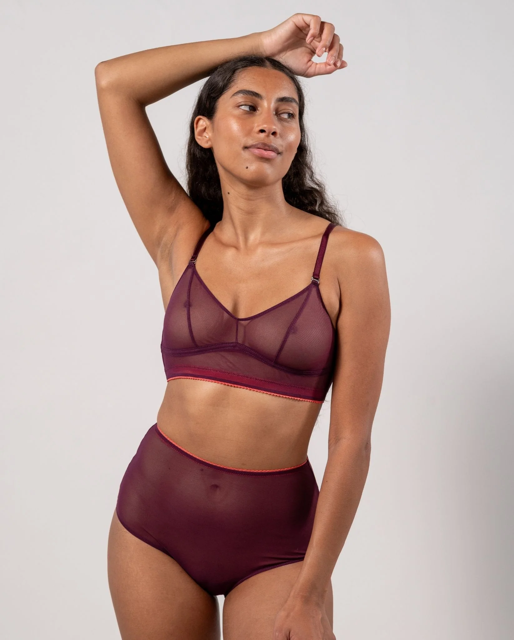 Mesh Highwaist Briefs Cherry/Coral - Image 6