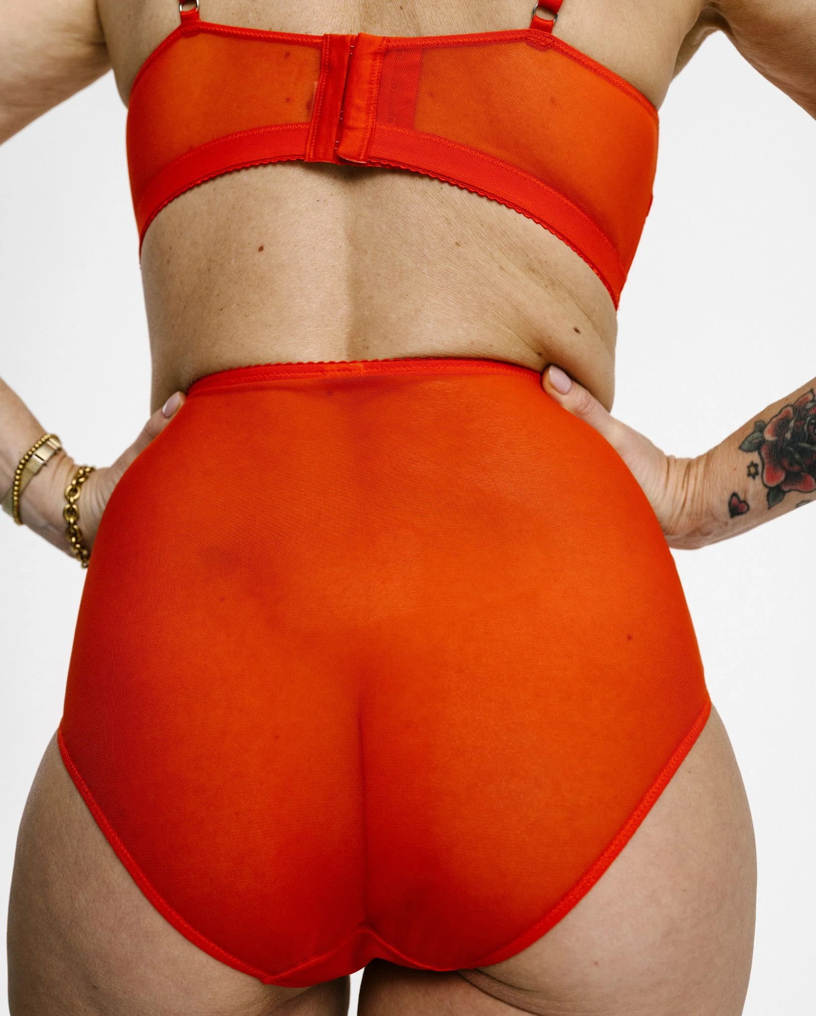 Mesh Highwaist Briefs Fiery Red - Image 11