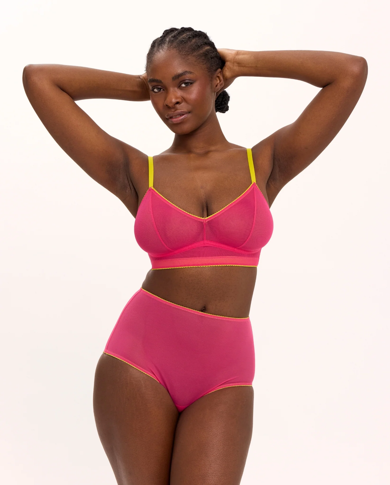Mesh Highwaist Briefs Fuchsia - Image 4