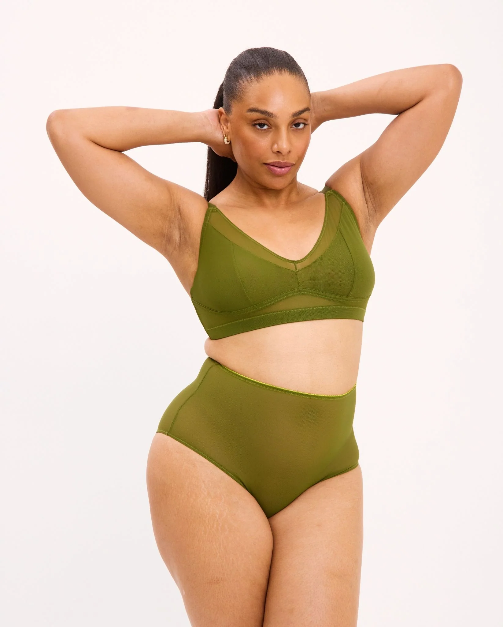 Mesh Highwaist Briefs Olive - Image 8