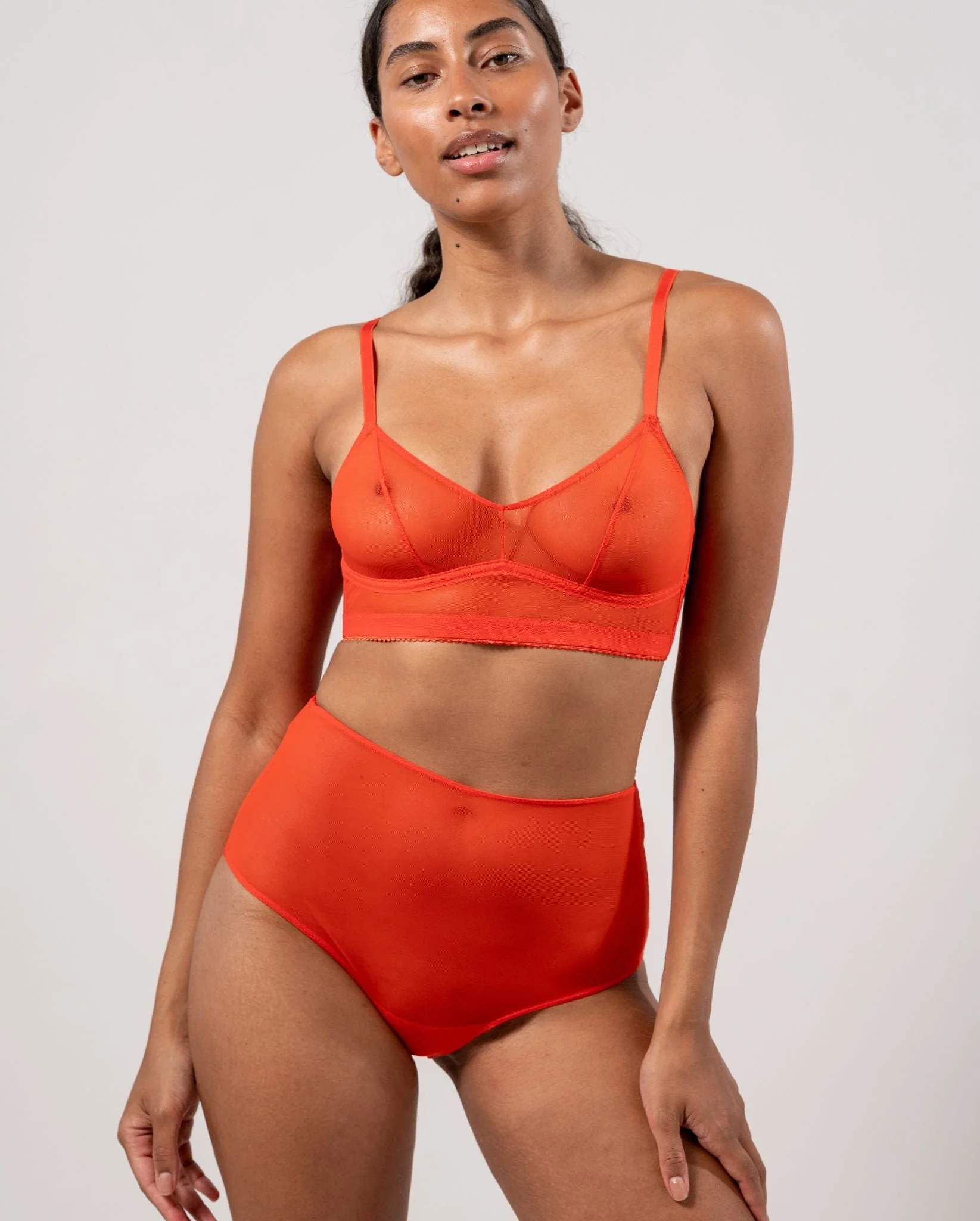 Mesh Highwaist Briefs 3-Pack Fiery Red - Image 4