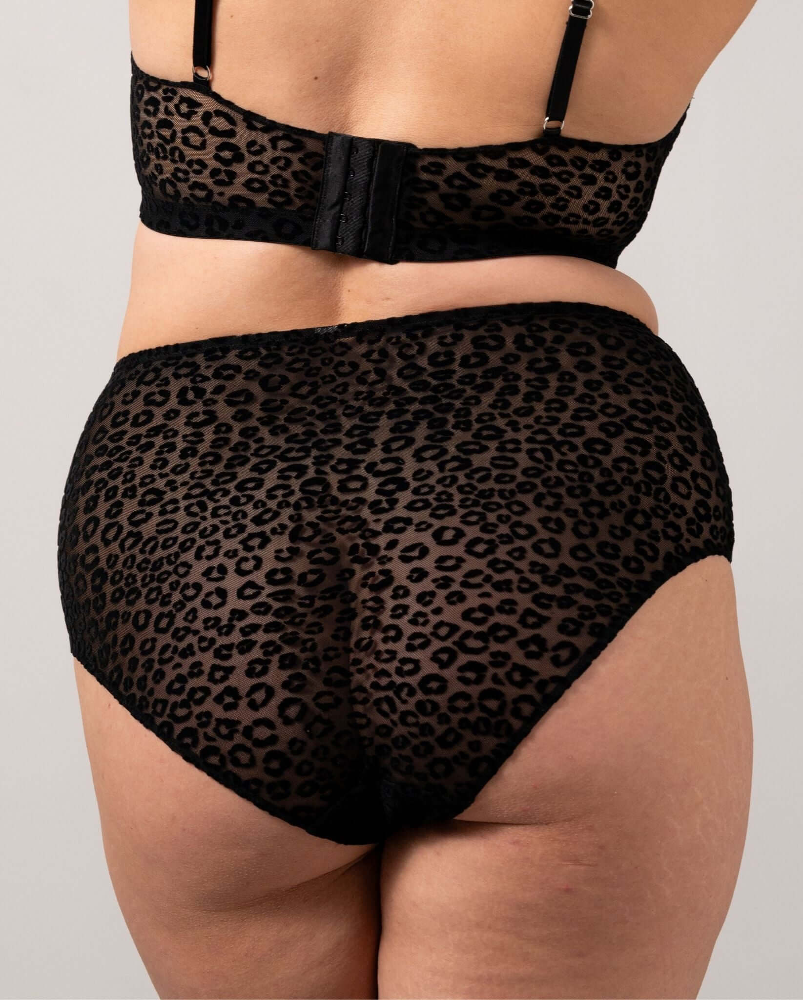 Mesh Highwaist Briefs Black Leopard - Image 4