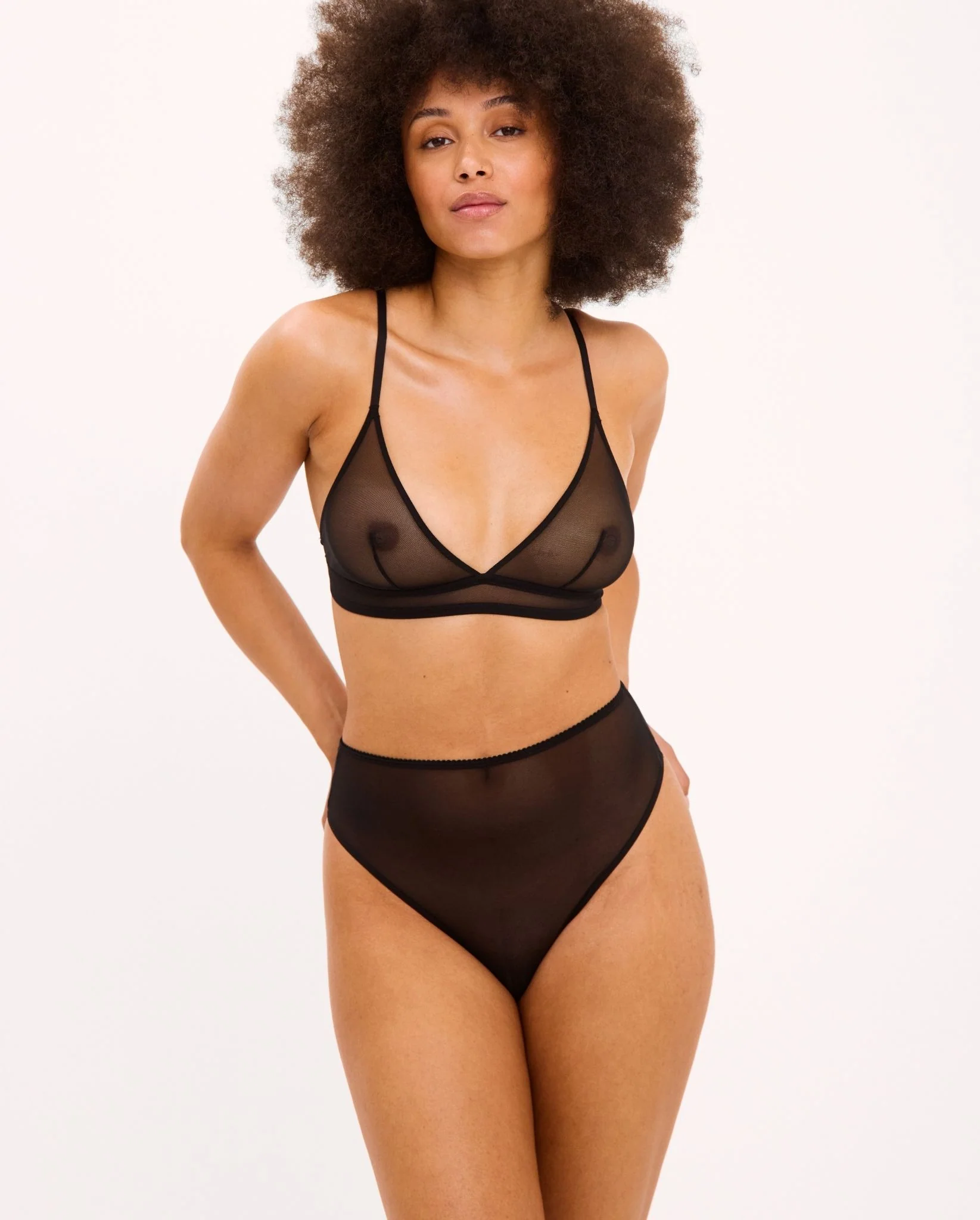 Mesh Highwaist Thong Black - Image 4