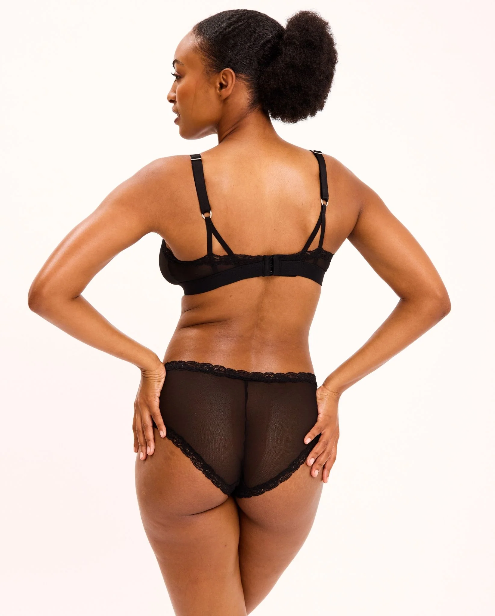 Mesh Lace Cut-Out Triangle+ Bralette Black - Image 7