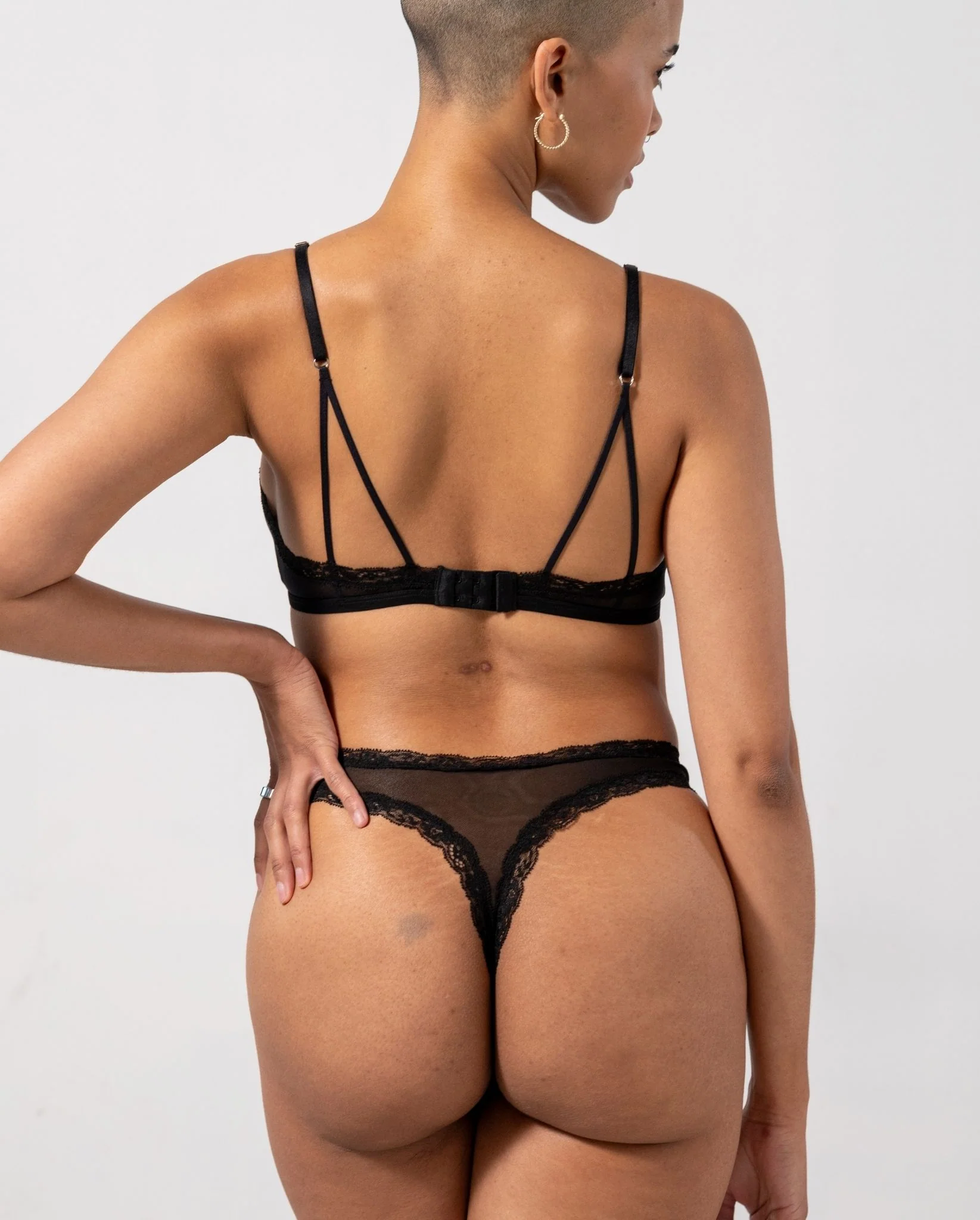 Mesh Lace Trim Thong 3-Pack Black - Image 6