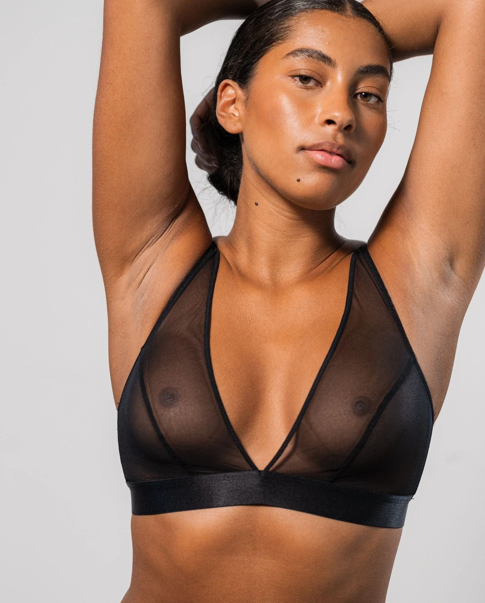 Mesh Plunge Bralette Black - Image 8