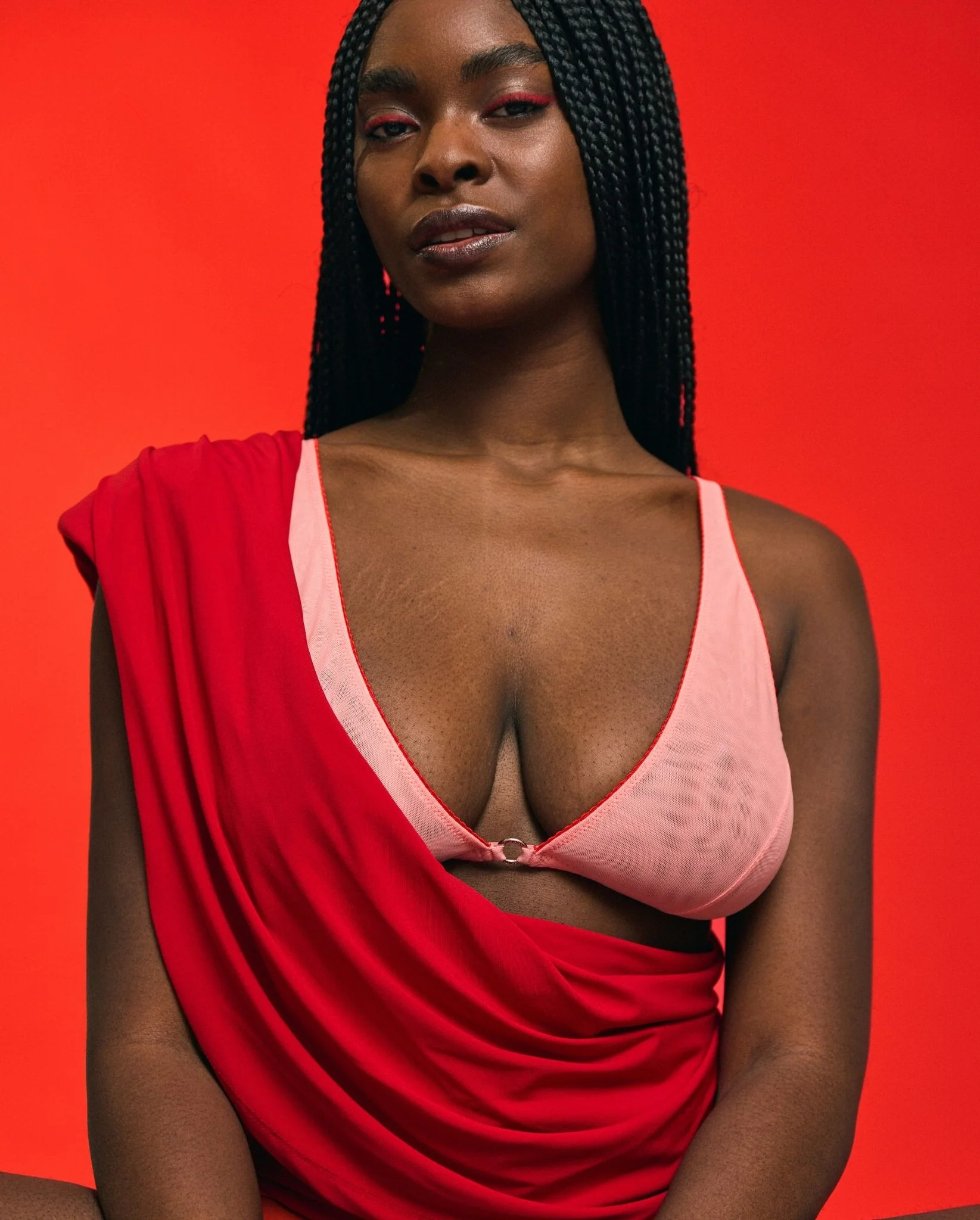 Mesh Plunge Bralette Peach Rose - Image 11