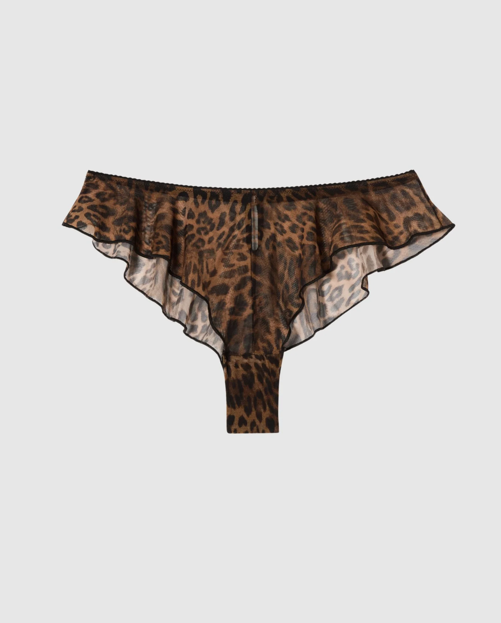Mesh Ruffle Cheeky Dark Leopard - Image 2