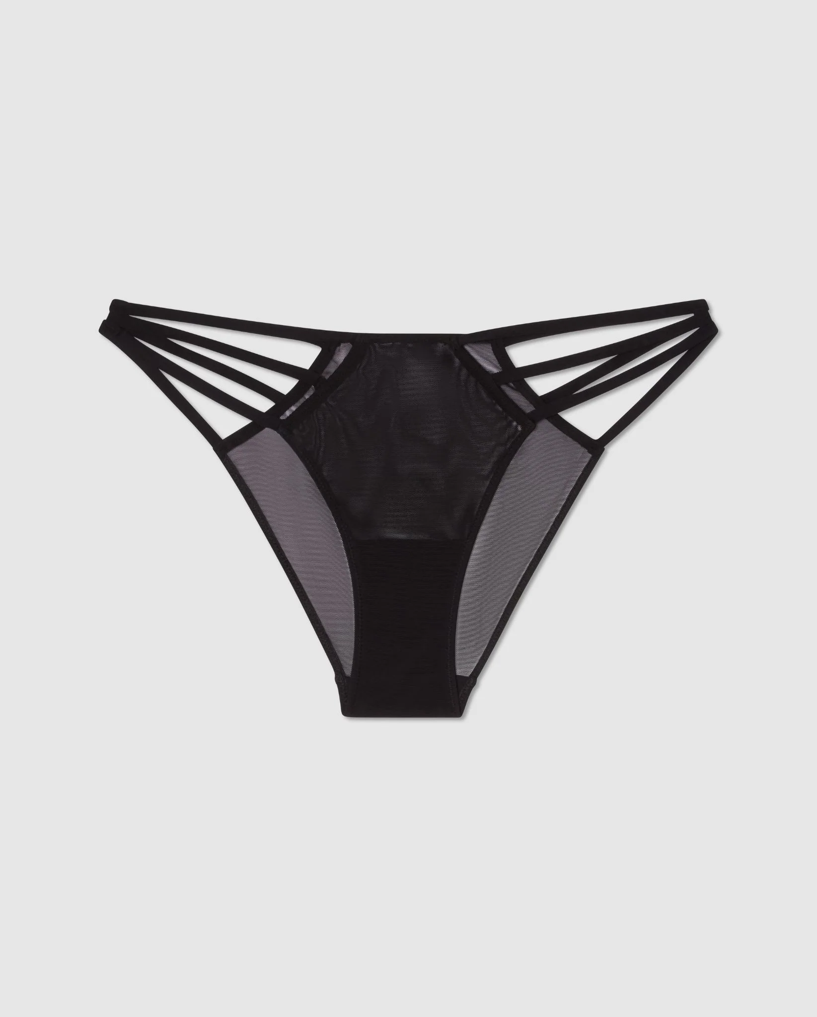 Mesh Strappy Bikini Briefs Black - Image 2