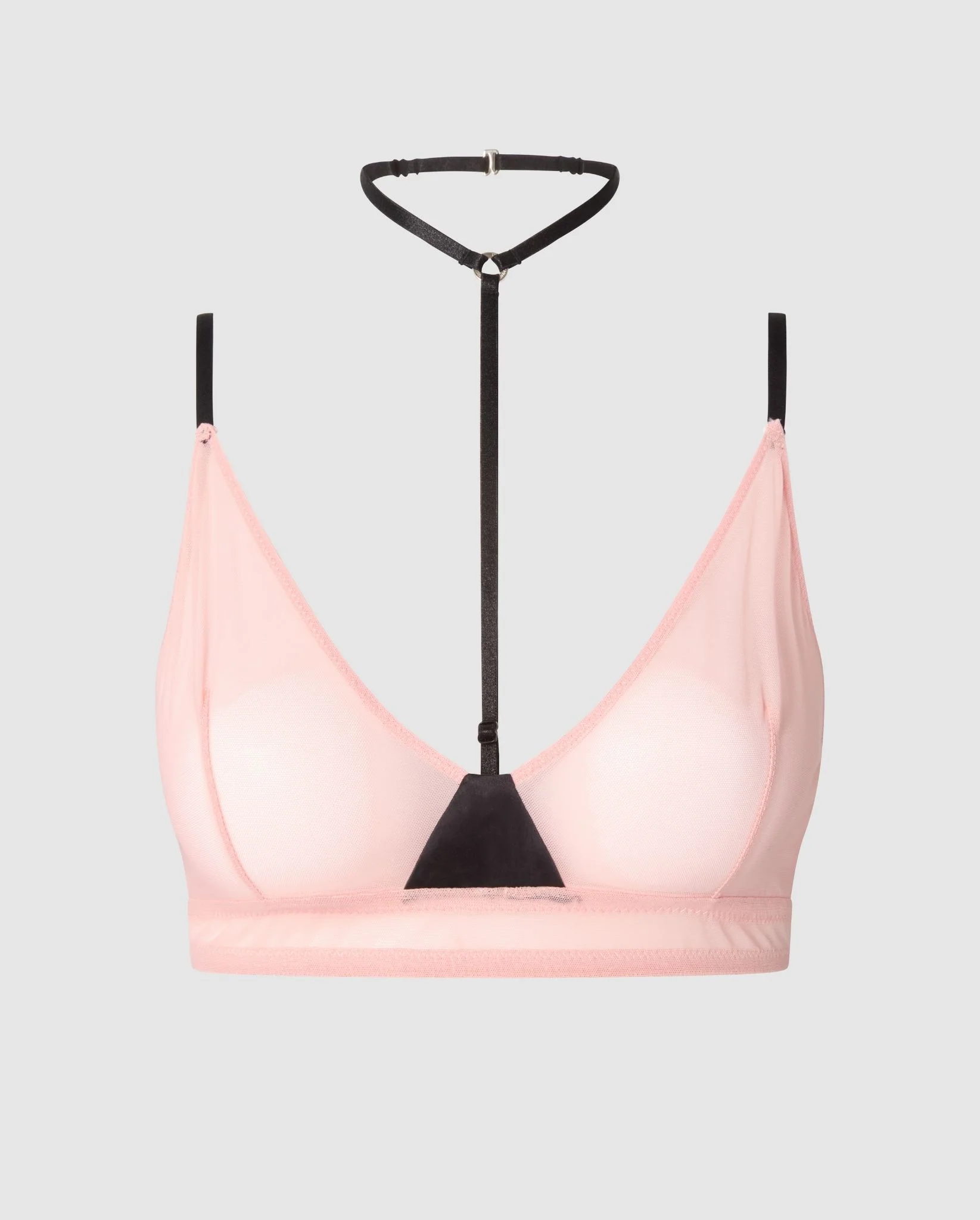 Mesh Strappy Triangle Bralette Powder Pink - Image 2