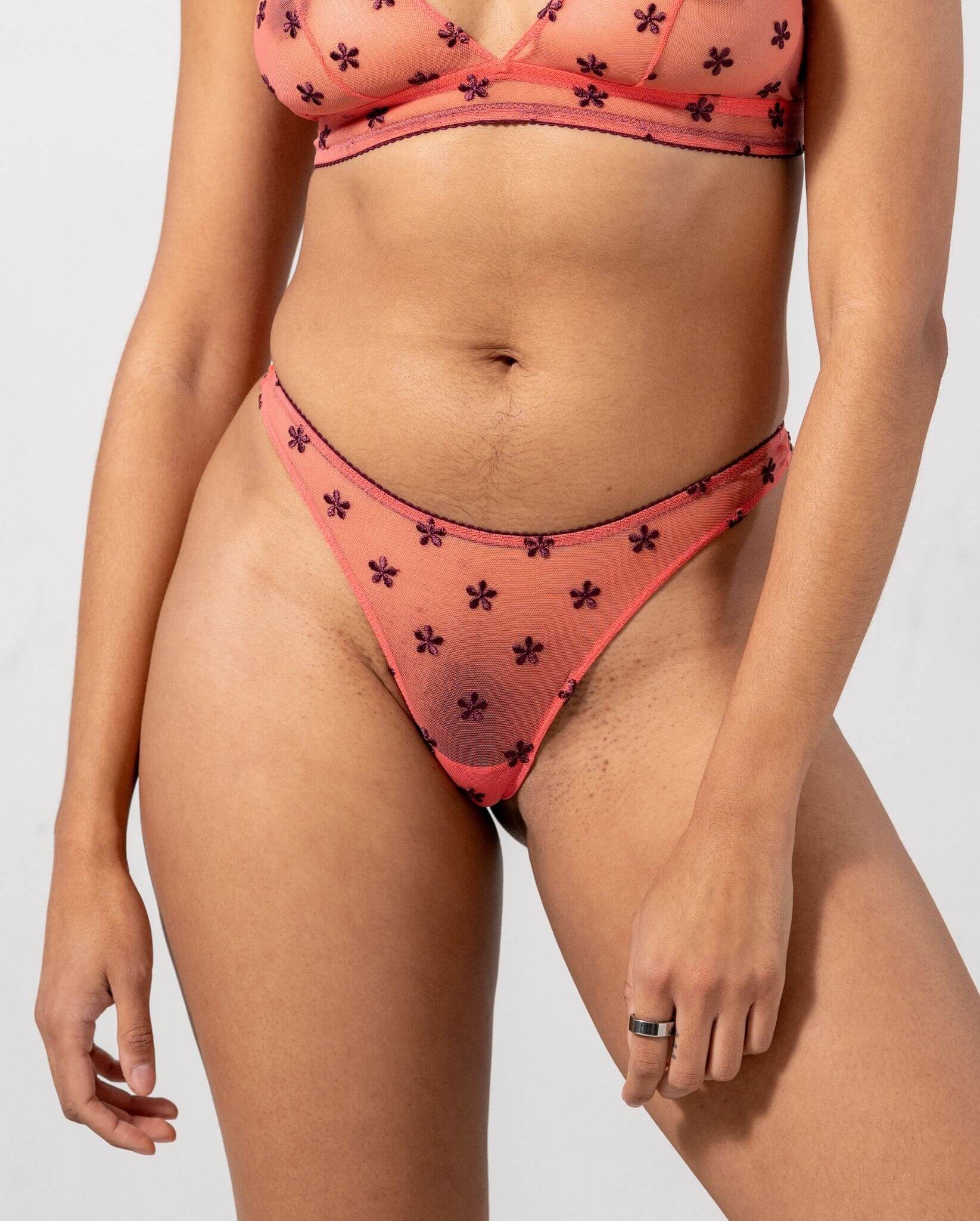 Mesh Thong Coral/Cherry - Image 4