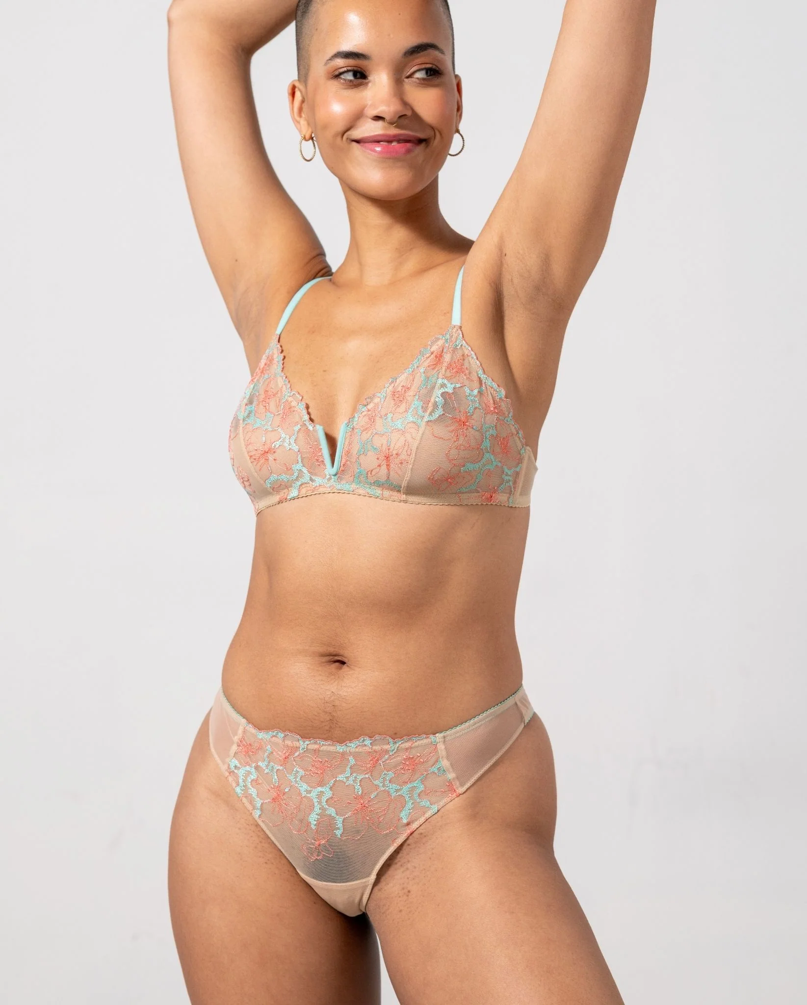 Mesh Thong Warm Nude/Coral/Turquoise - Image 6