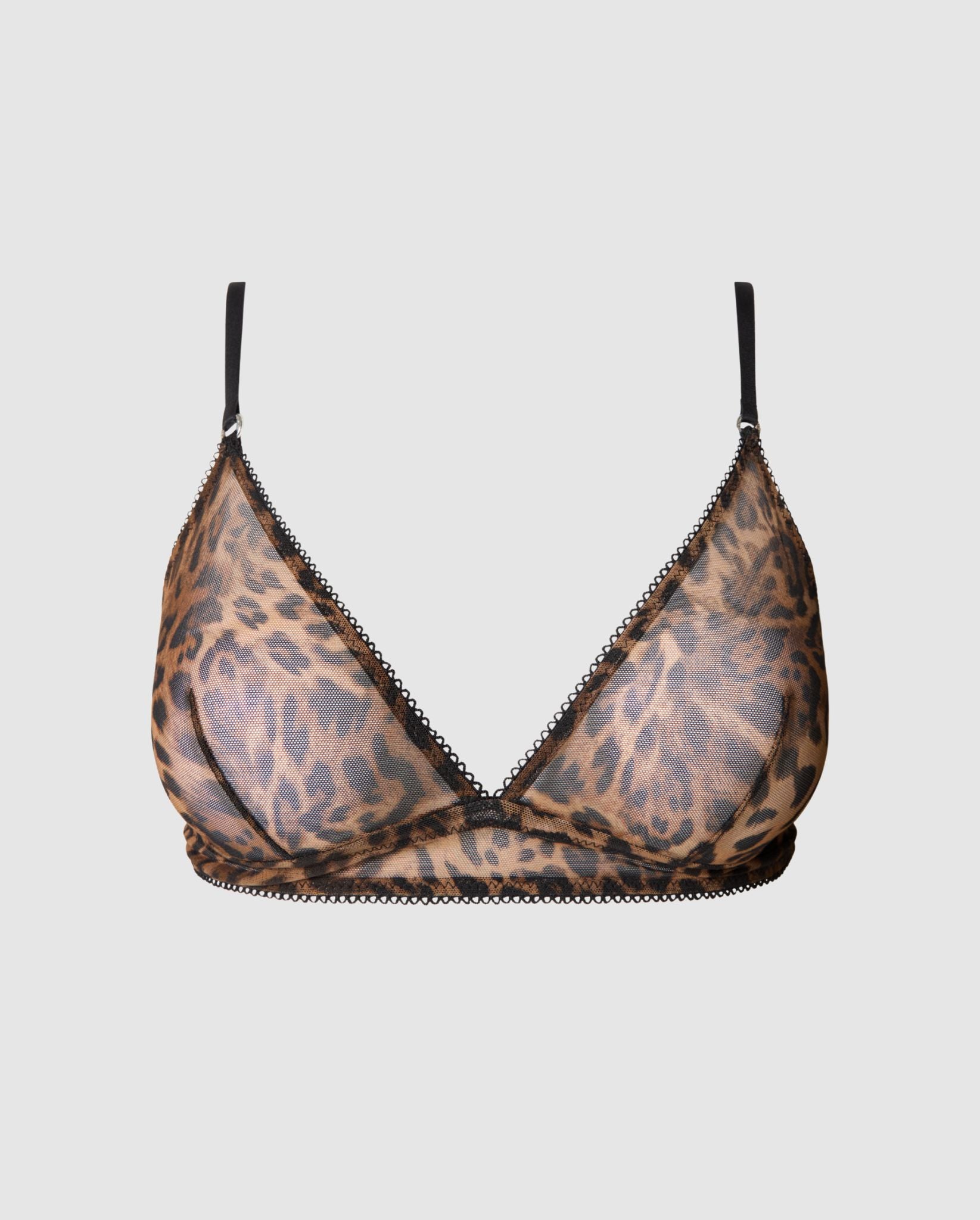 Mesh Triangle Bralette Dark Leopard - Image 2