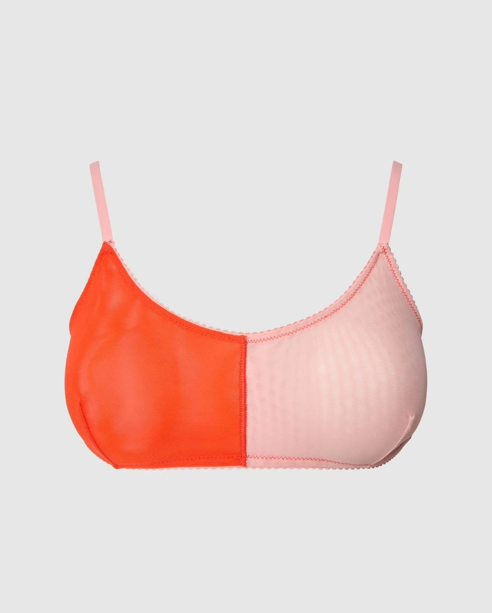Mesh Scoop Bralette Fiery Red/Peach Rose - Image 2