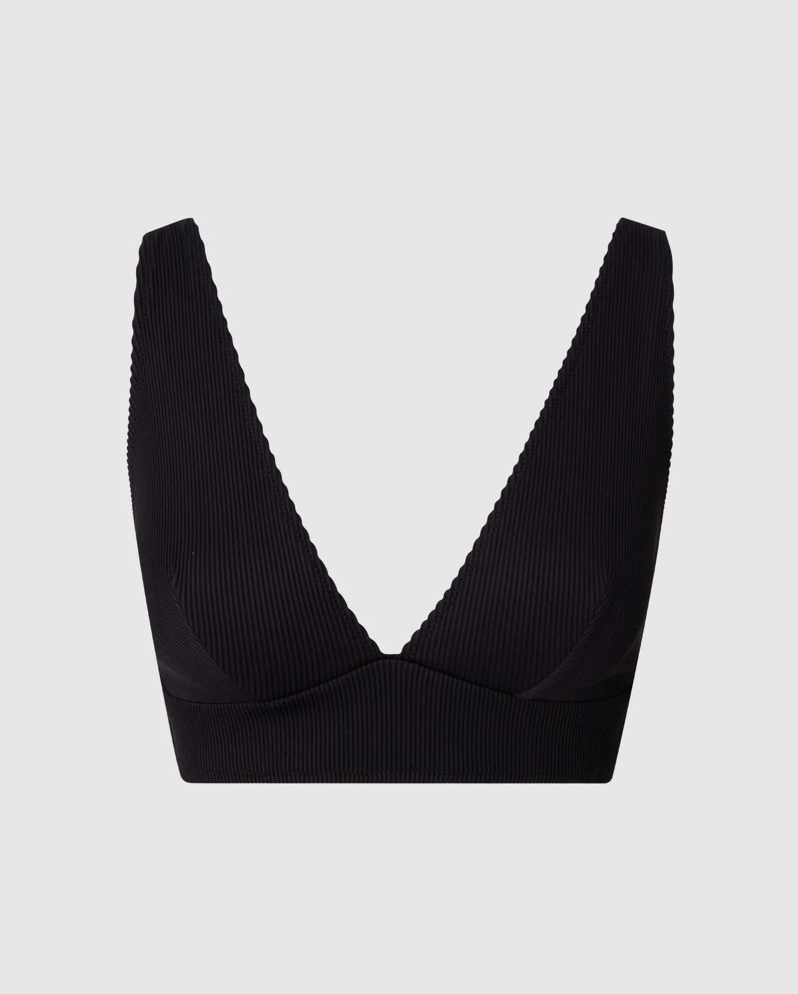 Plunge Bikini Top Black Rib - Image 2