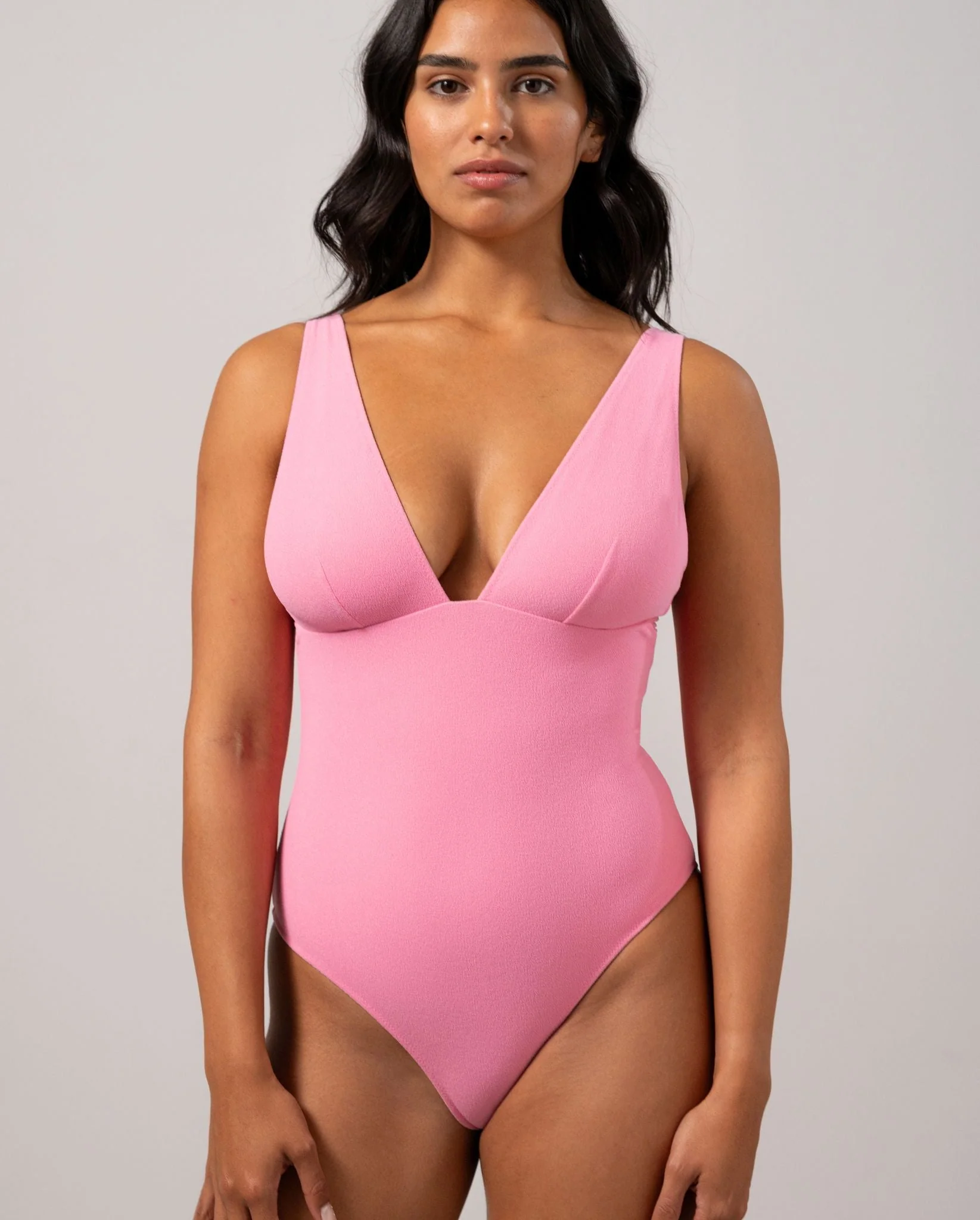 Plunge Swimsuit Candy Pink - Image 3