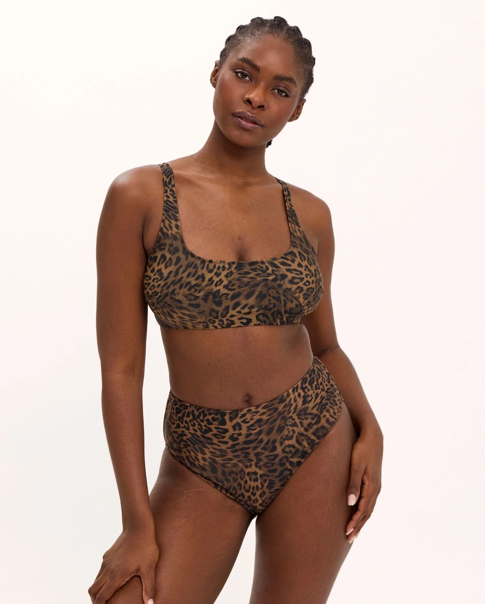 Scoop Adjustable Bikini Top Dark Leopard - Image 6