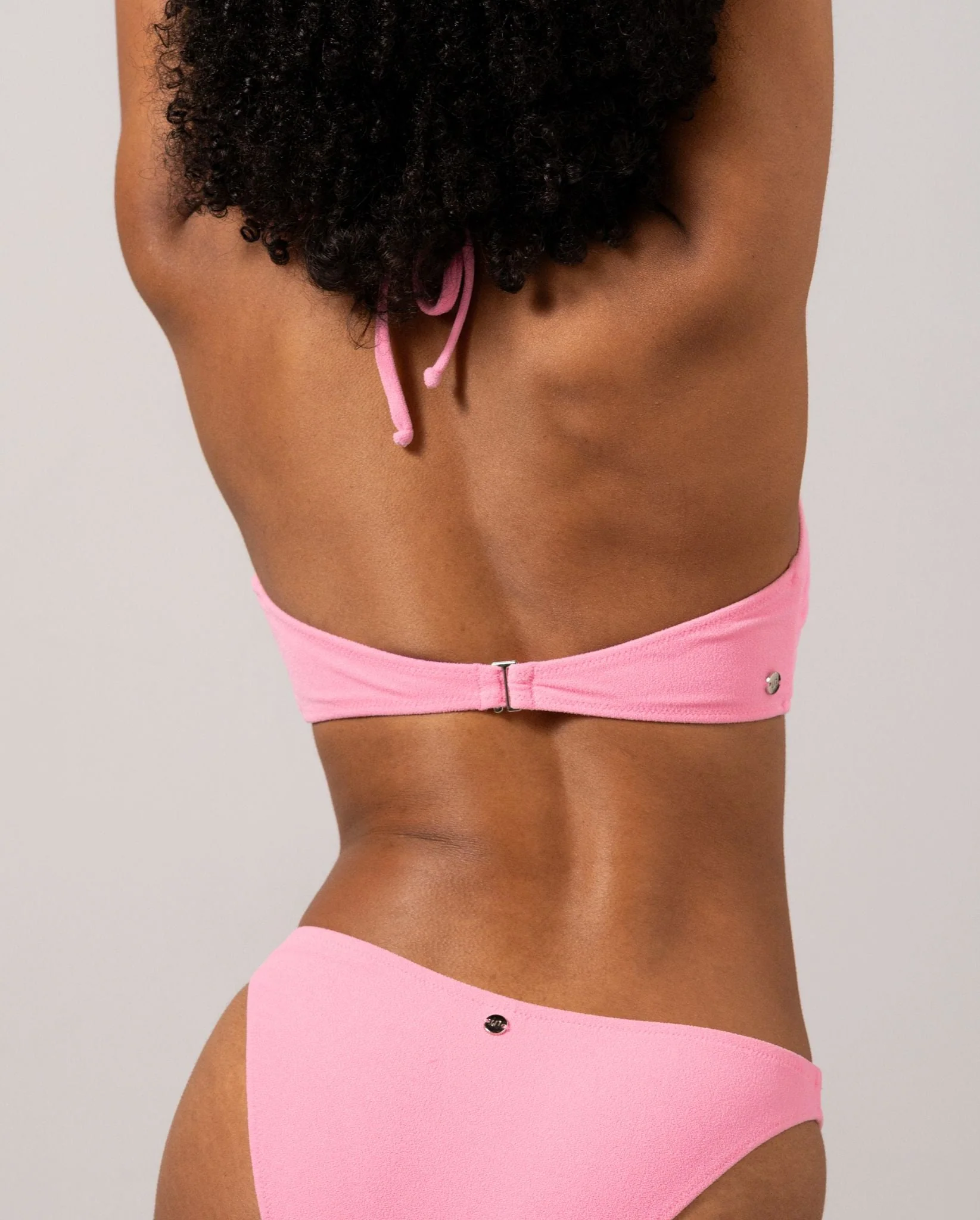 Strappy Bandeau Bikini Top Candy Pink - Image 3