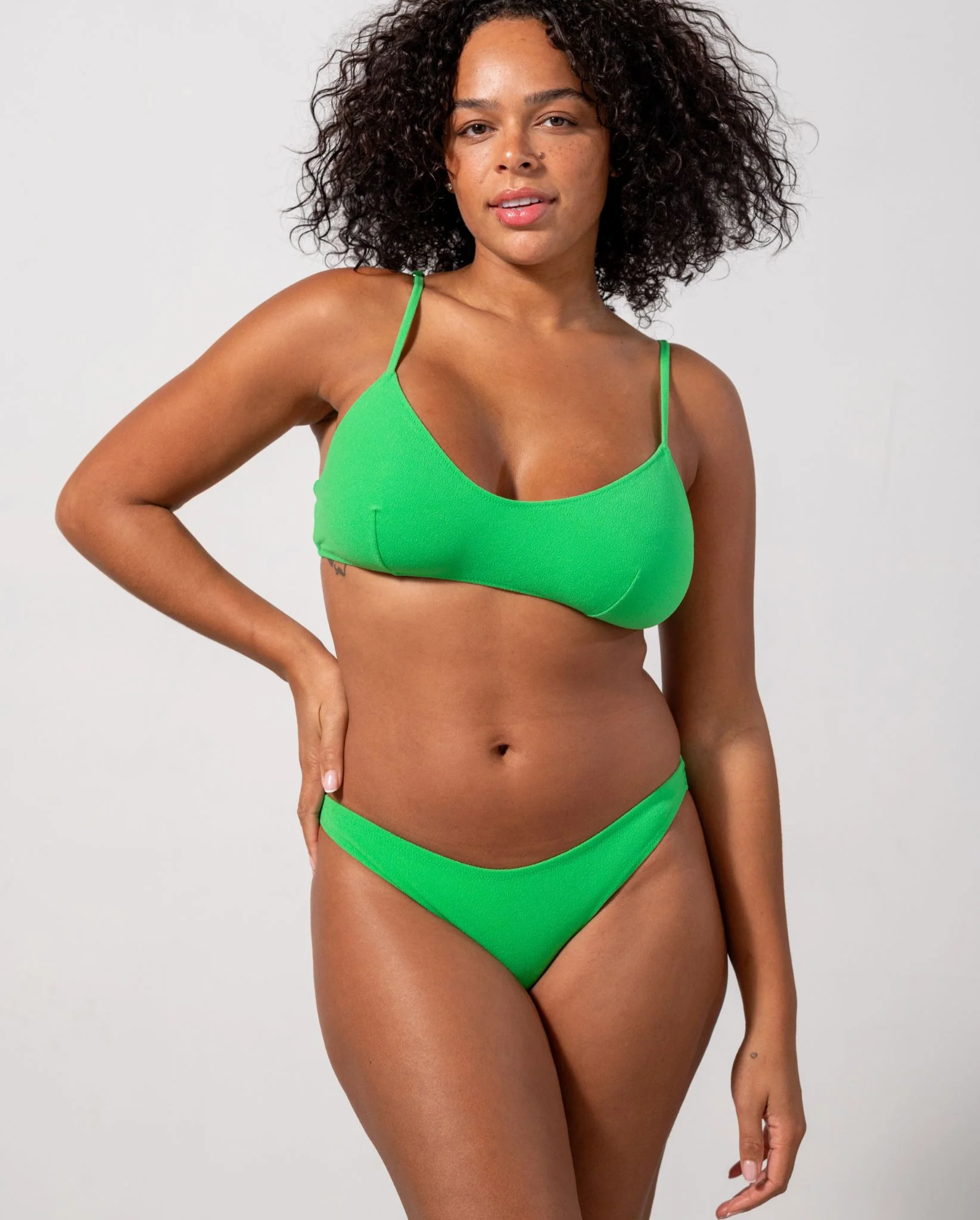 Strappy Scoop Bikini Top Kelly Green - Image 5